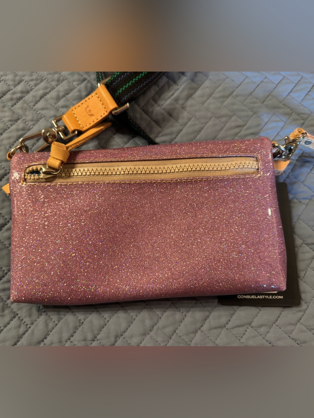 NWT Consuela Lyndz Uptown Crossbody Bag - Purple Glitter - Picture 8 of 9